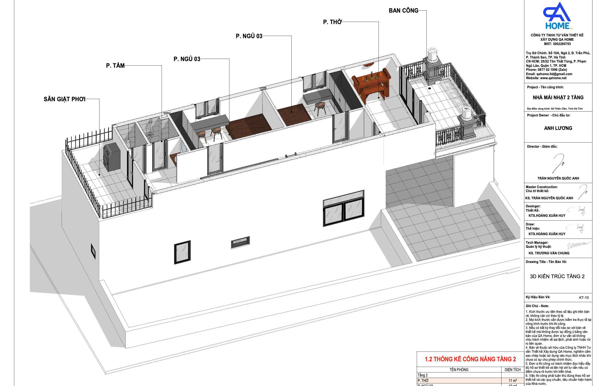 Dự Án Nhà Mái Nhật 2 Tầng Hiện Đại – Anh Lương, Thiên Cầm, Hà Tĩnh | QA HOME