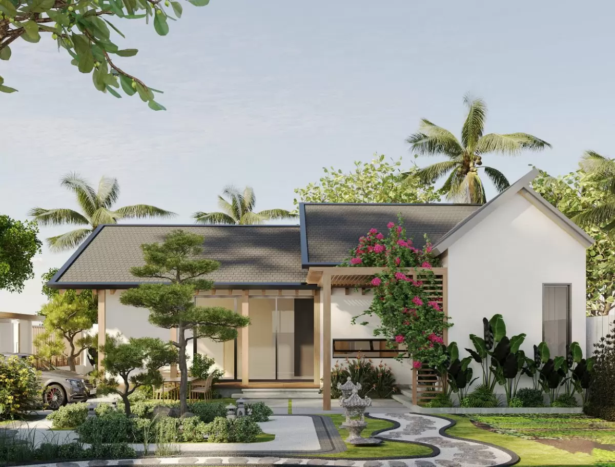 nhà cấp 4 hiện đại 3 phòng ngủ